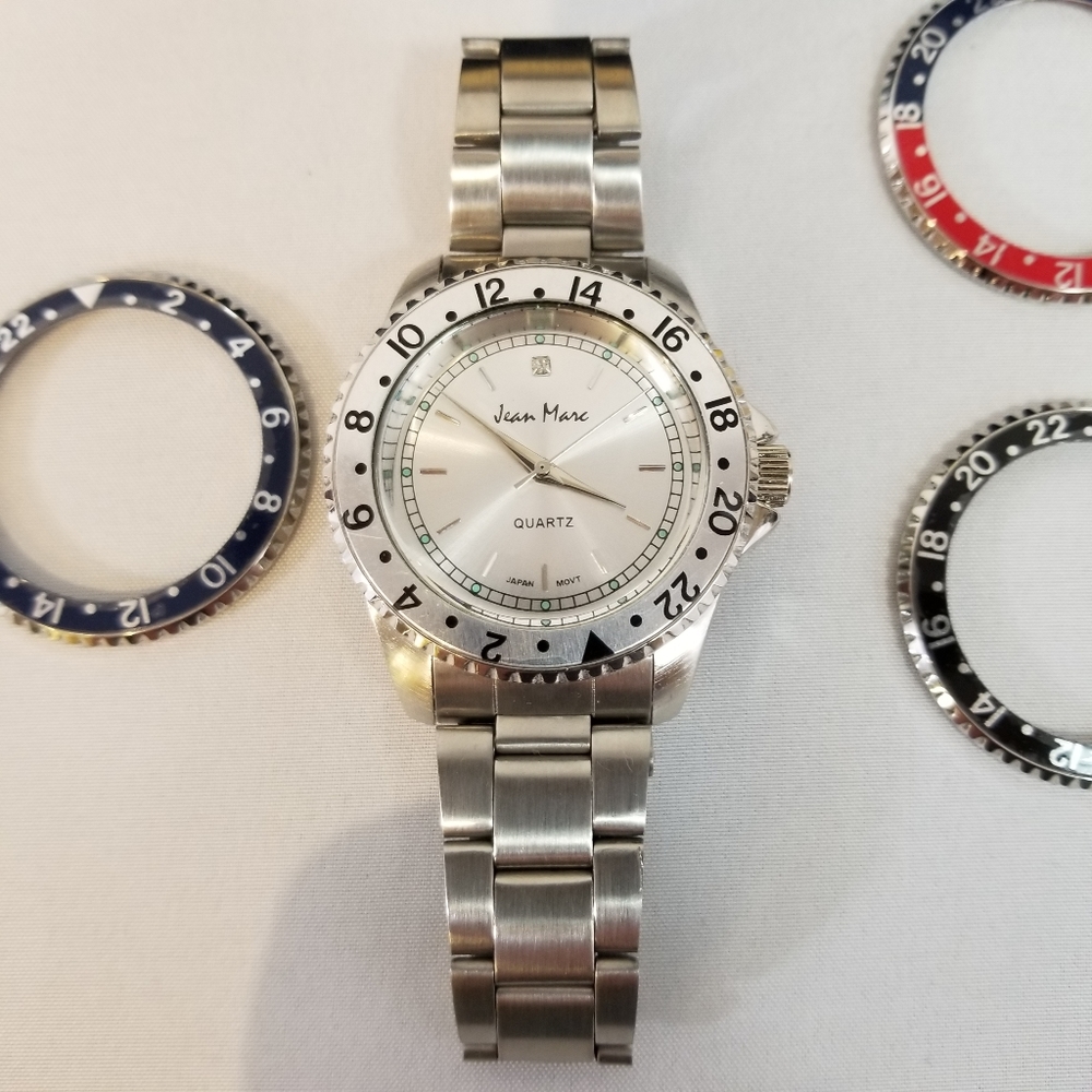 Jean Marc Stainless Steel Watch Set 4 Face Bezels